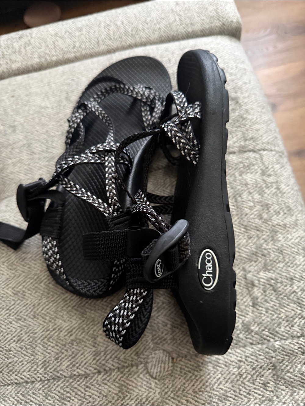 Chaco Women's Black & White Patterned Strappy Sandals